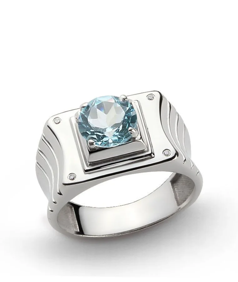 Mens earth mined natural diamond rings