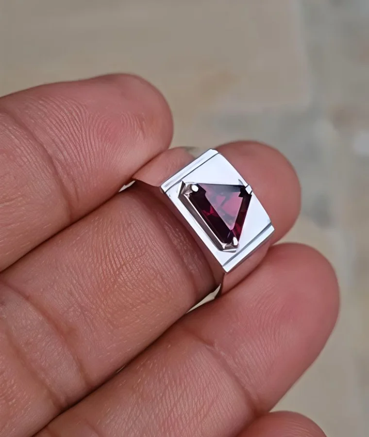 Mens silver natural diamond rings