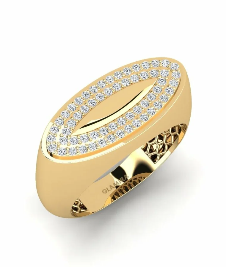 Mens Signet Natural Diamond Rings