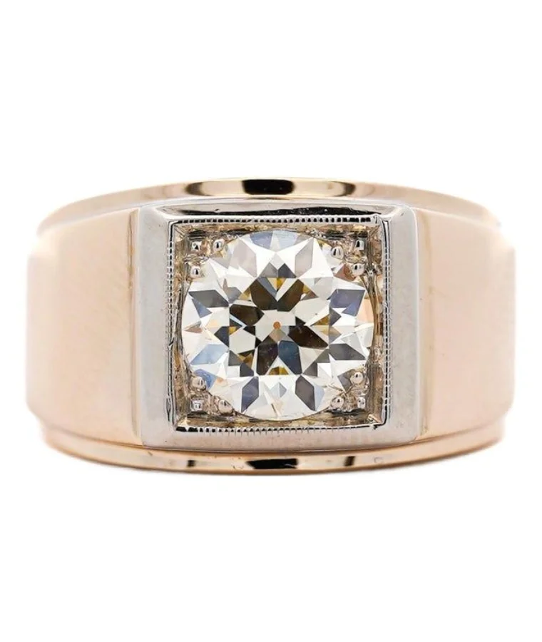 Mens vintage natural diamond rings