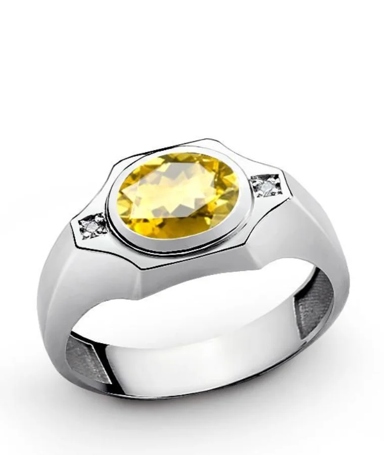 Mens earth mined natural diamond rings