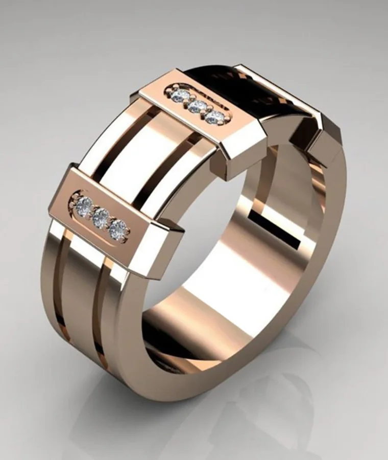 Mens vintage natural diamond rings