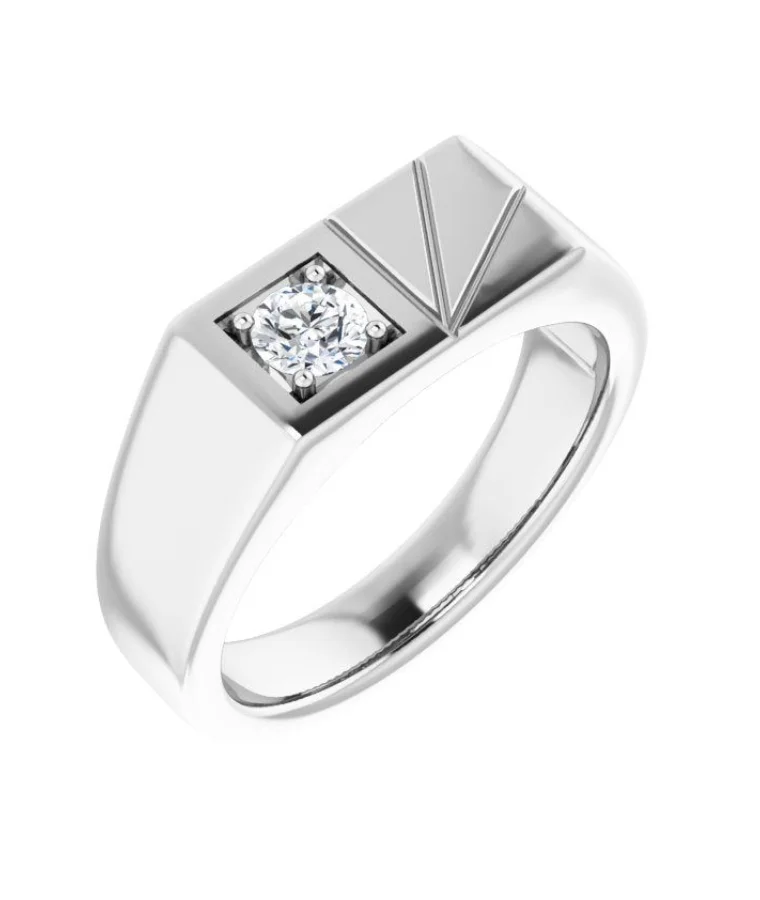Mens Solitaire Natural Diamond Rings