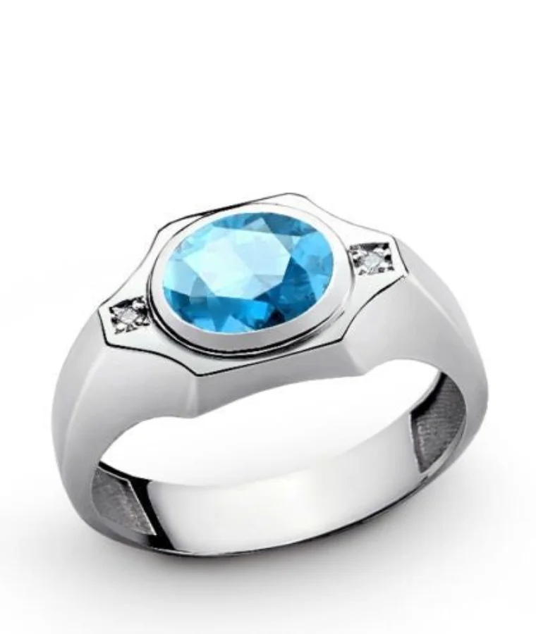 Mens earth mined natural diamond rings