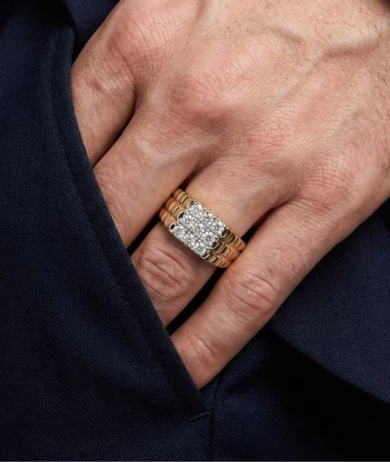 mens natural diamond rings