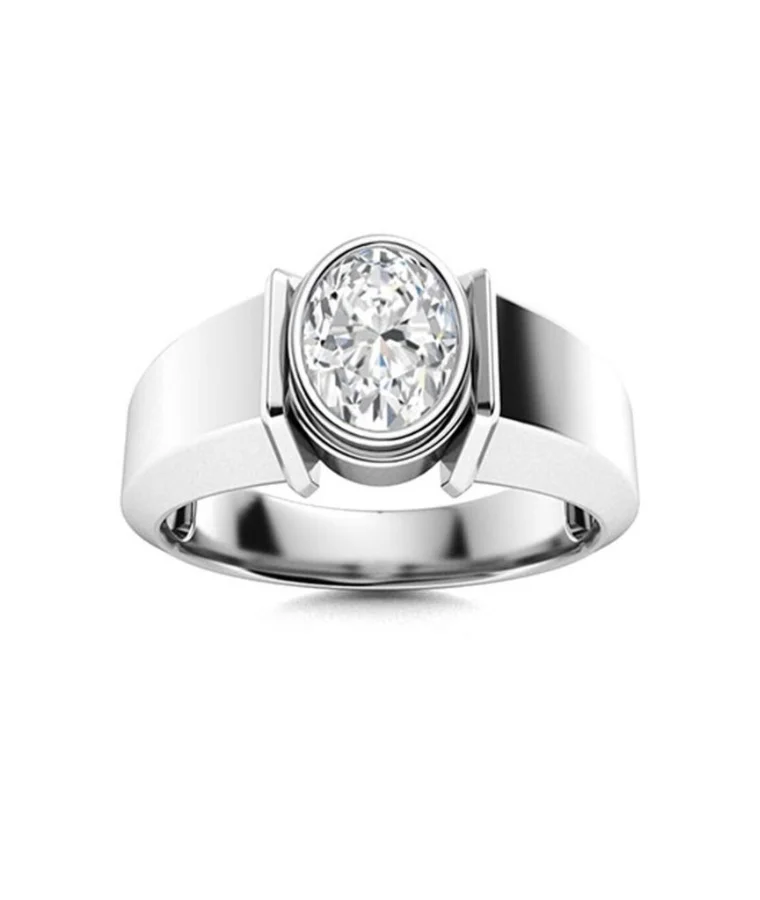 Mens titanium natural diamond rings