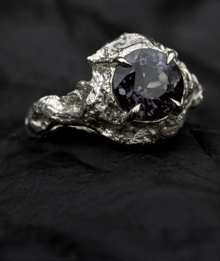 mens palladium natural diamond rings