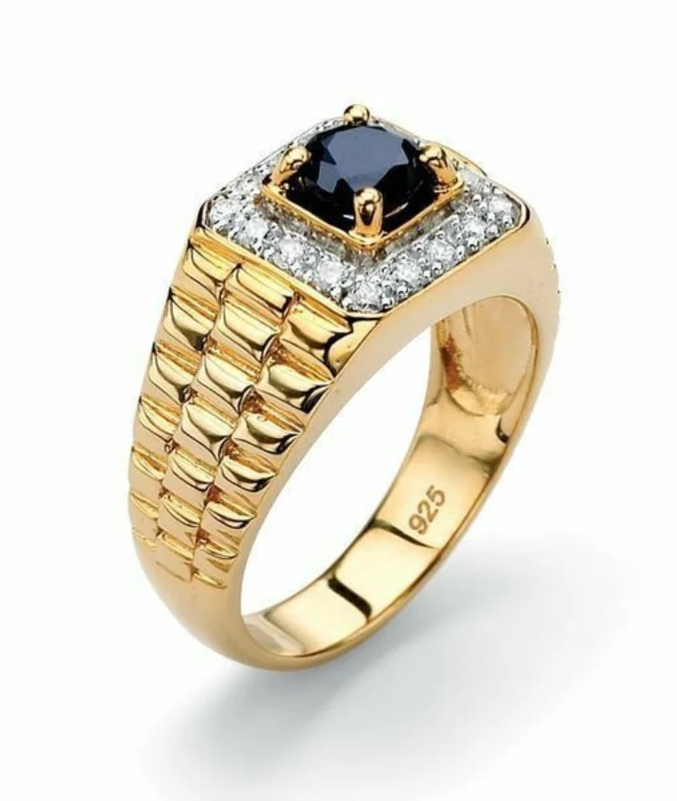 Mens earth mined natural diamond rings