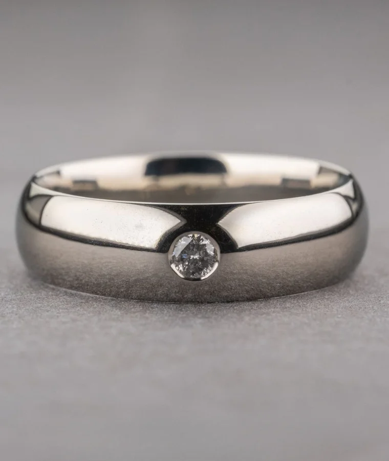 Mens silver natural diamond rings