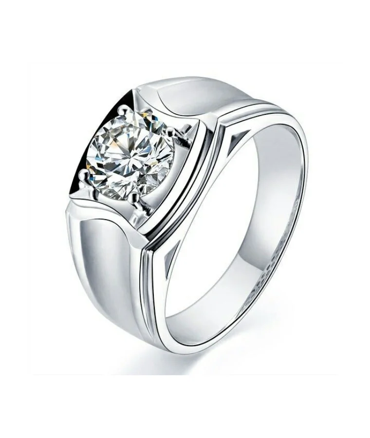 Mens titanium natural diamond rings