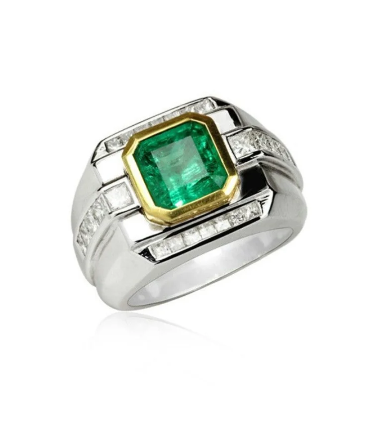 Mens earth mined natural diamond rings