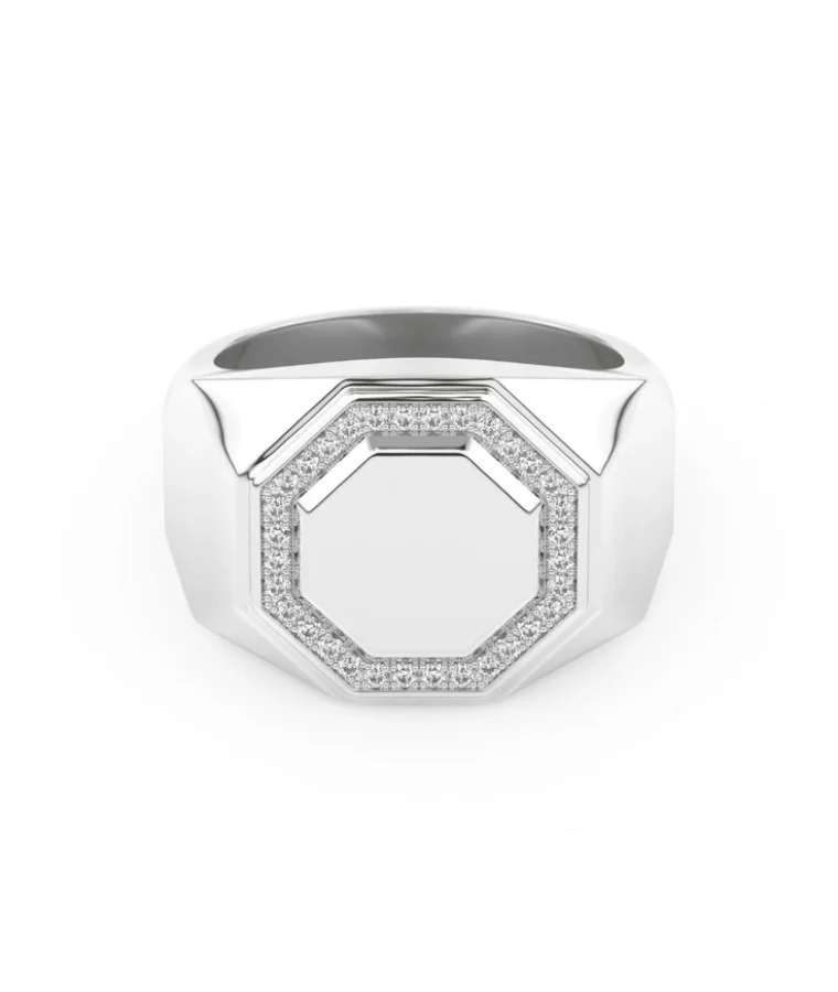 Mens Signet Natural Diamond Rings