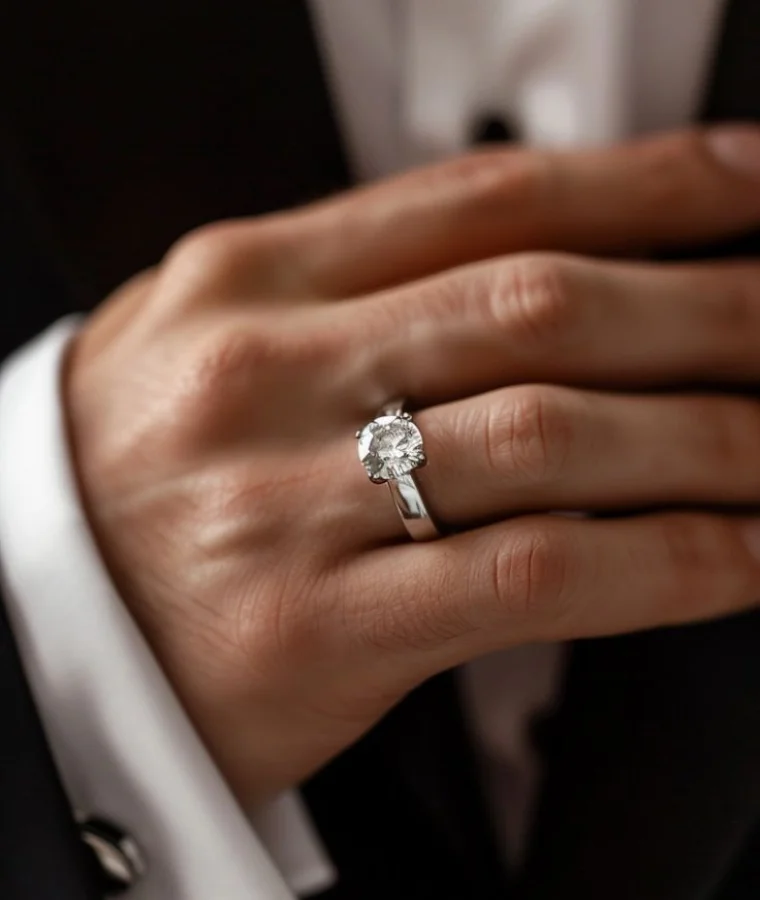 mens rose gold lab grown diamond rings