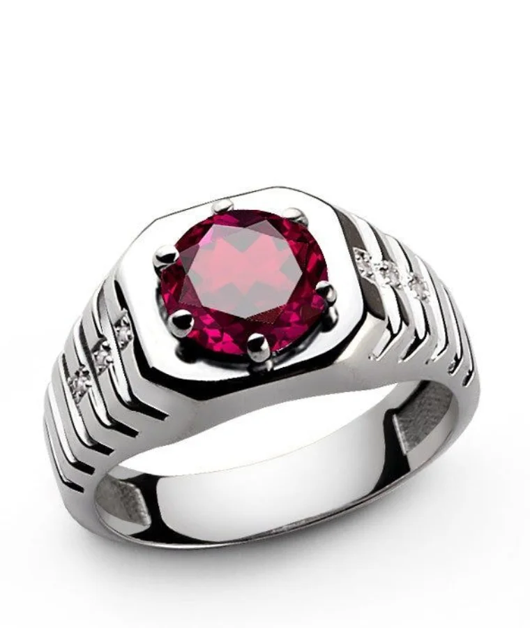 Mens earth mined natural diamond rings