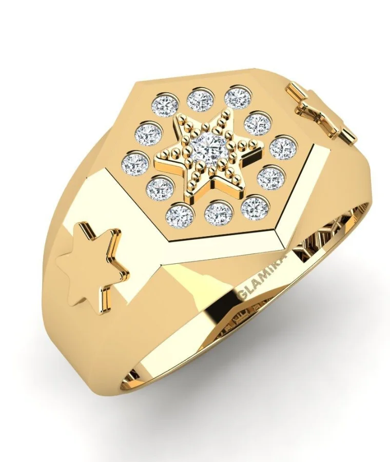Mens Signet Natural Diamond Rings