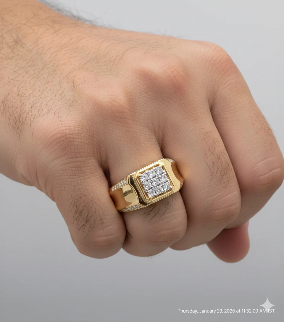 mens certified natural diamond rings