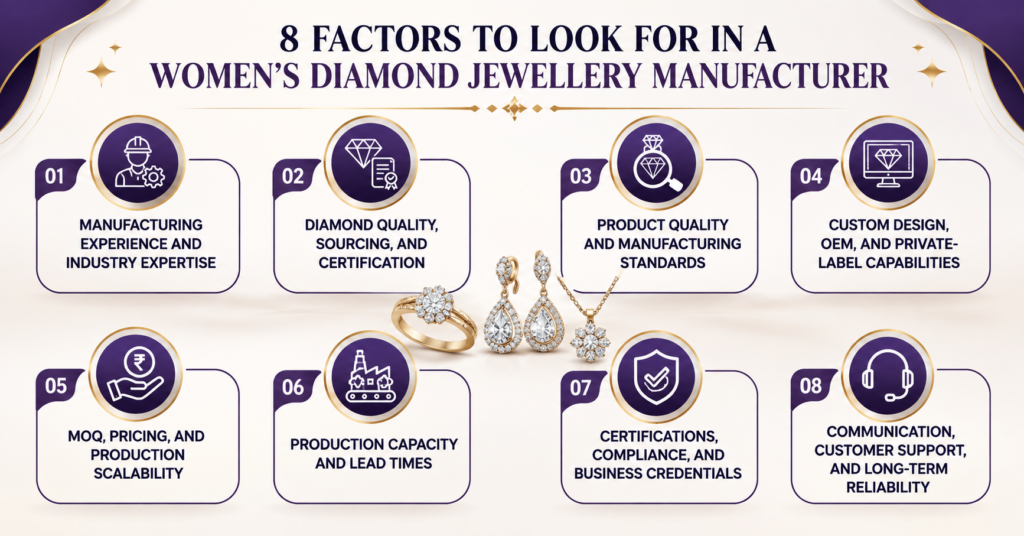8 Factors to Look For in a Women's Diamond Jewellery Manufacturer